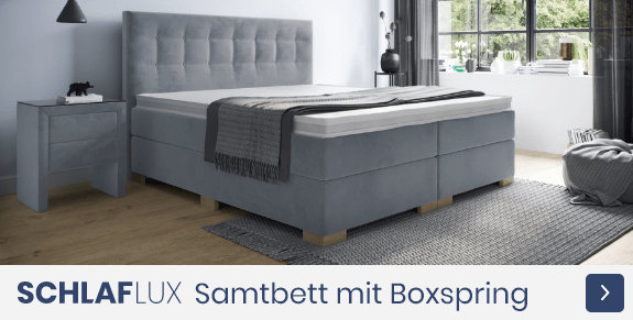 Schlaflux Samtbett mit Boxspring