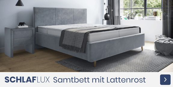 Schlaflux Samtbett mit Lattenrost und Matratze