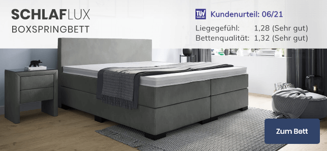 Schlaflux Boxspringbett im TÜV Kundenurteil